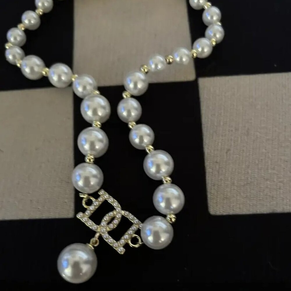 Pearl Necklace Earrings Set Formal Evening Wedding Bridal Prom Dress Jewelry - Picture 5 of 6